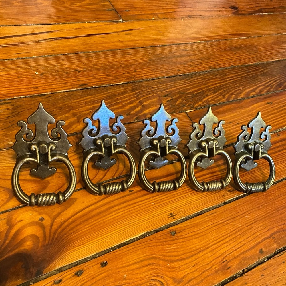 Vintage Drawer Pulls Set of 5 Hardware for Cabinets or Furniture
